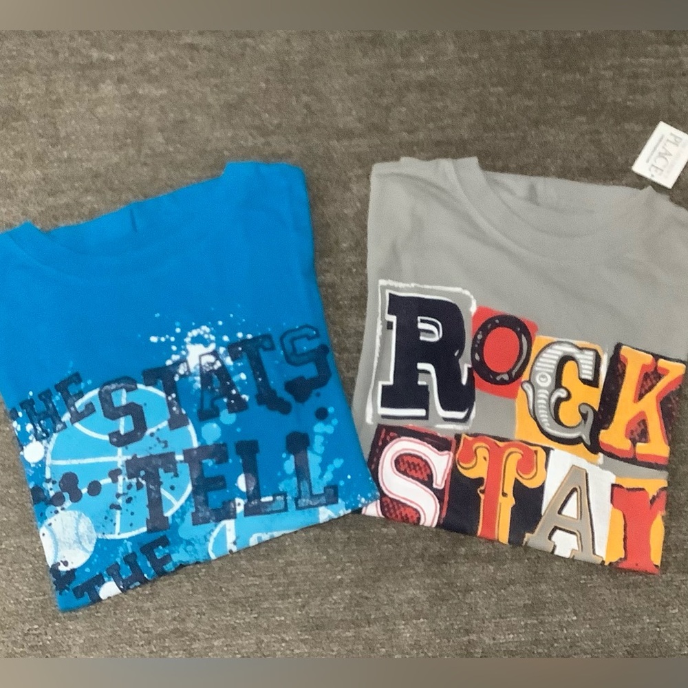 NWT & EUC Lot Of 2 Boys Children's Place Short Sleeve T-shirts Size M 7/8